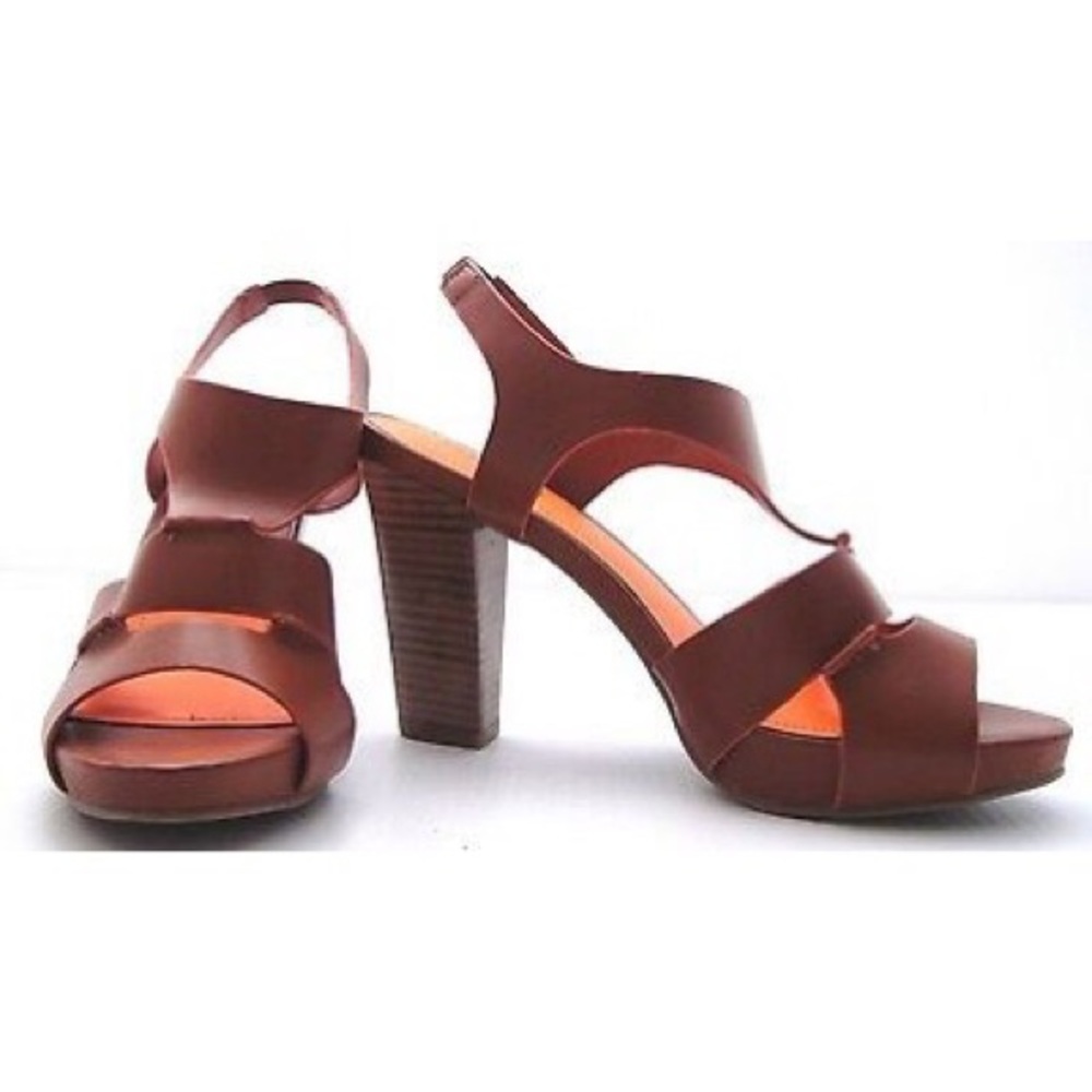 Kenneth Cole Reaction Sling Back Cognac Heels